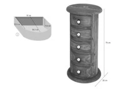 Petite Commode 32x32 Palissandre Huilé Gris Taupe LEEDS #18 12 Petite Commode 32x32 Palissandre Huilé Gris Taupe LEEDS #18 -Massivmoebel24 09 330 750 0720 08