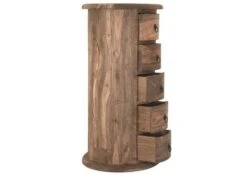 Petite Commode 45x45 Palissandre Huilé Gris Taupe LEEDS #19 -Massivmoebel24 09 330 750 0721 3