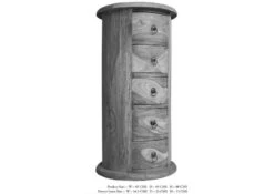 Petite Commode 45x45 Palissandre Huilé Gris Taupe LEEDS #19 -Massivmoebel24 09 330 750 0721 8