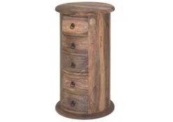 Petite Commode 45x45 Palissandre Huilé Gris Taupe LEEDS #19 -Massivmoebel24 09 330 750 0721 9