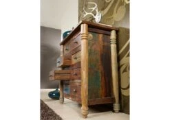 Commode 80x42 Bois De Récupération Laqué Multicolore FABLE #09 8 Commode 80x42 Bois De Récupération Laqué Multicolore FABLE #09 -Massivmoebel24 09 330 751 0009 3