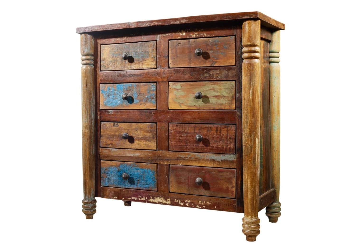 Commode 80x42 Bois De Récupération Laqué Multicolore FABLE #09 6 Commode 80x42 Bois De Récupération Laqué Multicolore FABLE #09 – Image 6
