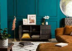 Buffet 145x40 Manguier Huilé Gris Taupe DIAMOND #107 -Massivmoebel24 09 330 760 0007 4