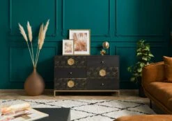 Buffet En Bois De Manguier 122x40x77 Gris Huilé DIAMOND #109