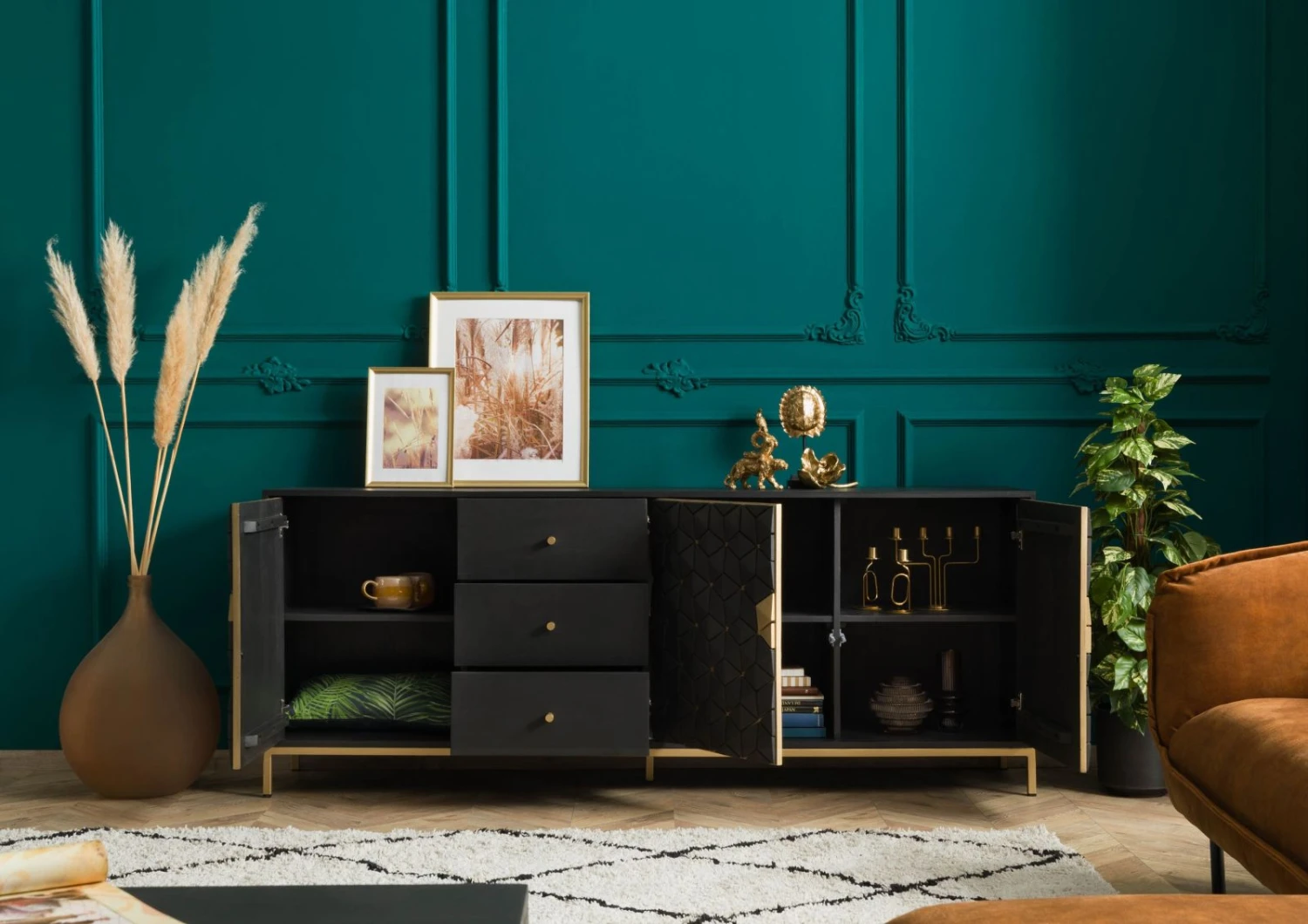 Buffet En Bois De Manguier 194x40x77 Gris Huilé DIAMOND #121 4 Buffet En Bois De Manguier 194x40x77 Gris Huilé DIAMOND #121 – Image 4