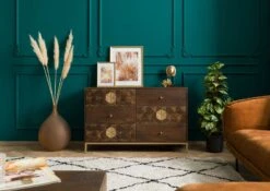 Buffet En Bois De Manguier 122x40x77 Marron Huilé DIAMOND #209