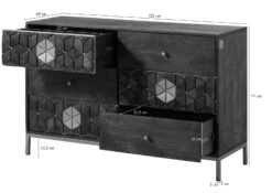 Buffet En Bois De Manguier 122x40x77 Gris Huilé DIAMOND #109 17 Buffet En Bois De Manguier 122x40x77 Gris Huilé DIAMOND #109 -Massivmoebel24 09 330 760 1009 08