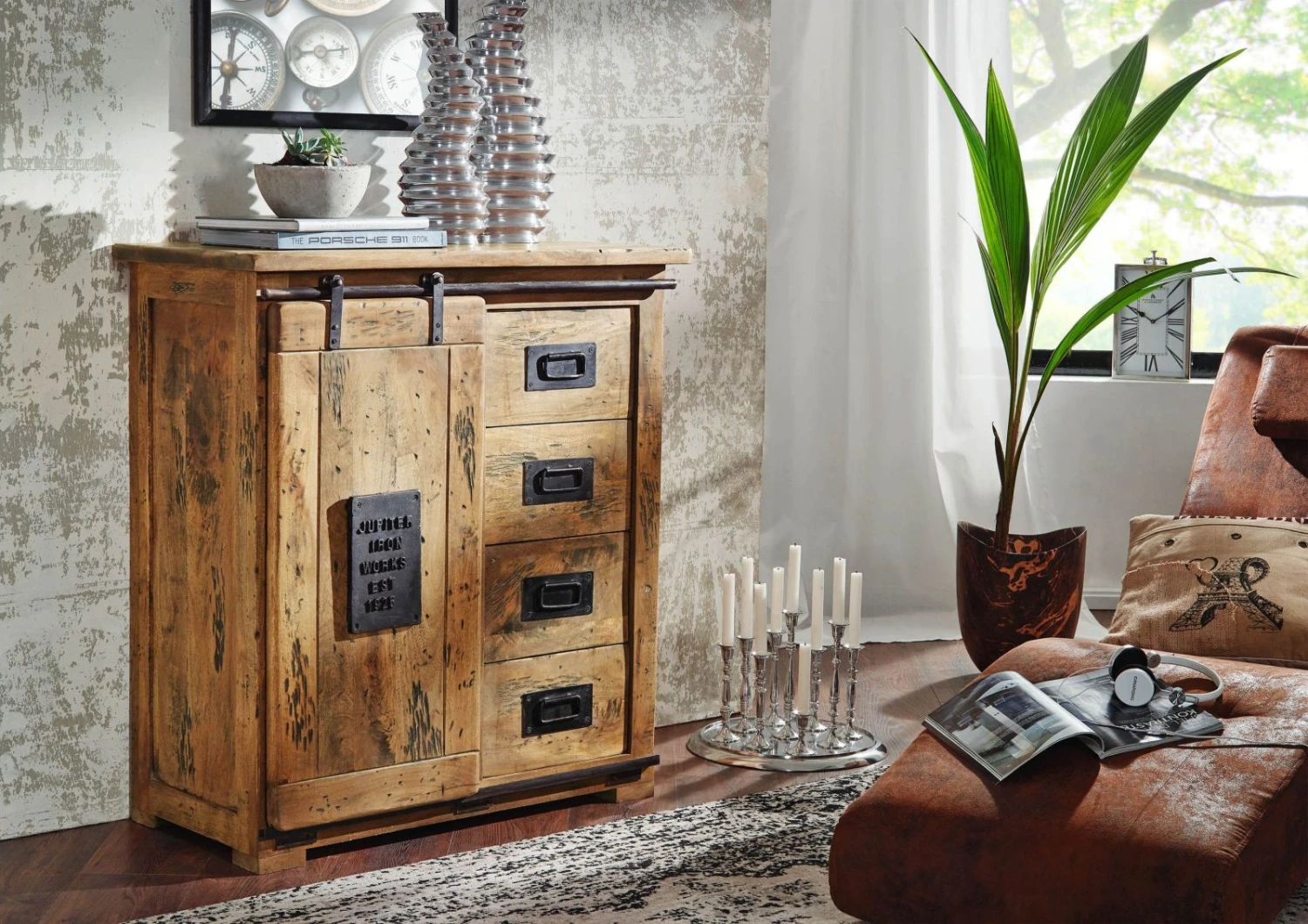 Commode 90x45 Manguier Laqué Bois Naturel RAILWAY #103 1 Commode 90x45 Manguier Laqué Bois Naturel RAILWAY #103