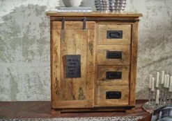 Commode 90x45 Manguier Laqué Bois Naturel RAILWAY #103 10 Commode 90x45 Manguier Laqué Bois Naturel RAILWAY #103 -Massivmoebel24 09 330 772 0004 04