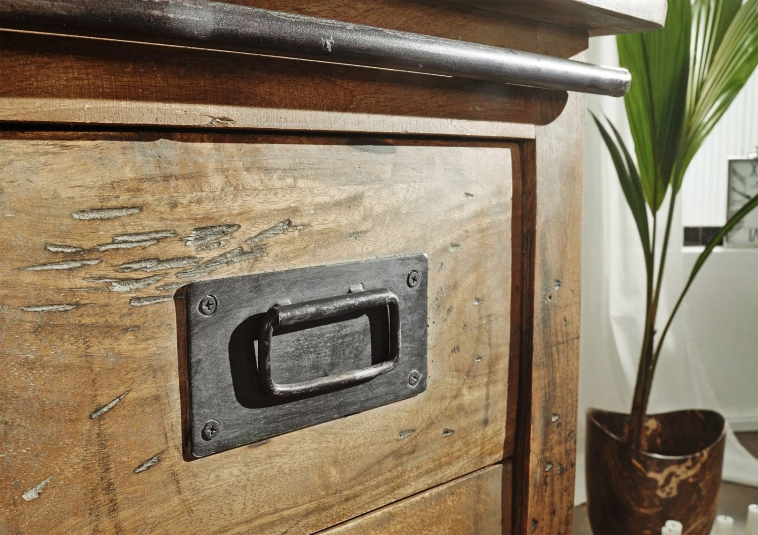 Commode 90x45 Manguier Laqué Bois Naturel RAILWAY #103 5 Commode 90x45 Manguier Laqué Bois Naturel RAILWAY #103 – Image 5