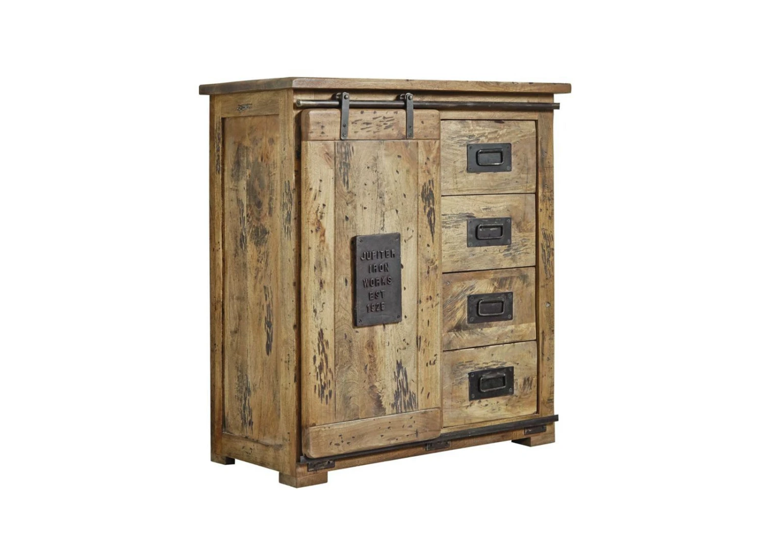 Commode 90x45 Manguier Laqué Bois Naturel RAILWAY #103 7 Commode 90x45 Manguier Laqué Bois Naturel RAILWAY #103 – Image 7