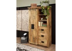 Armoire 100x45 Manguier Laqué Bois Naturel RAILWAY #114