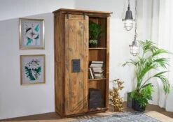 Armoire 100x50 Manguier Laqué Bois Naturel RAILWAY #115