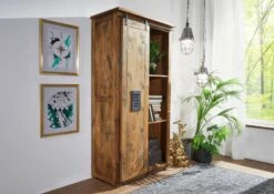 Armoire 100x50 Manguier Laqué Bois Naturel RAILWAY #115 -Massivmoebel24 09 330 772 0015 04