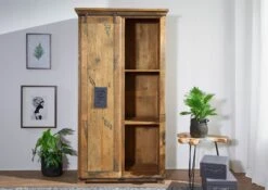 Armoire 100x60 Manguier Laqué Bois Naturel RAILWAY #116 -Massivmoebel24 09 330 772 0016 03