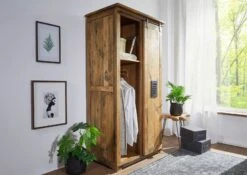 Armoire 100x60 Manguier Laqué Bois Naturel RAILWAY #116 -Massivmoebel24 09 330 772 0016 04