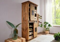 Armoire 80x45 Manguier Laqué Bois Naturel RAILWAY #117 -Massivmoebel24 09 330 772 0017 04
