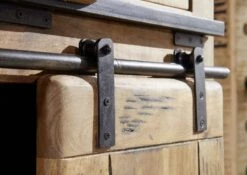 Armoire 80x45 Manguier Laqué Bois Naturel RAILWAY #117 -Massivmoebel24 09 330 772 0017 5