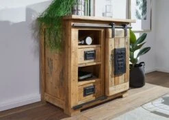 Buffet 70x45 Manguier Laqué Bois Naturel RAILWAY #123 -Massivmoebel24 09 330 772 0023 04