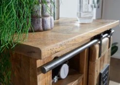 Buffet 70x45 Manguier Laqué Bois Naturel RAILWAY #123 -Massivmoebel24 09 330 772 0023 5