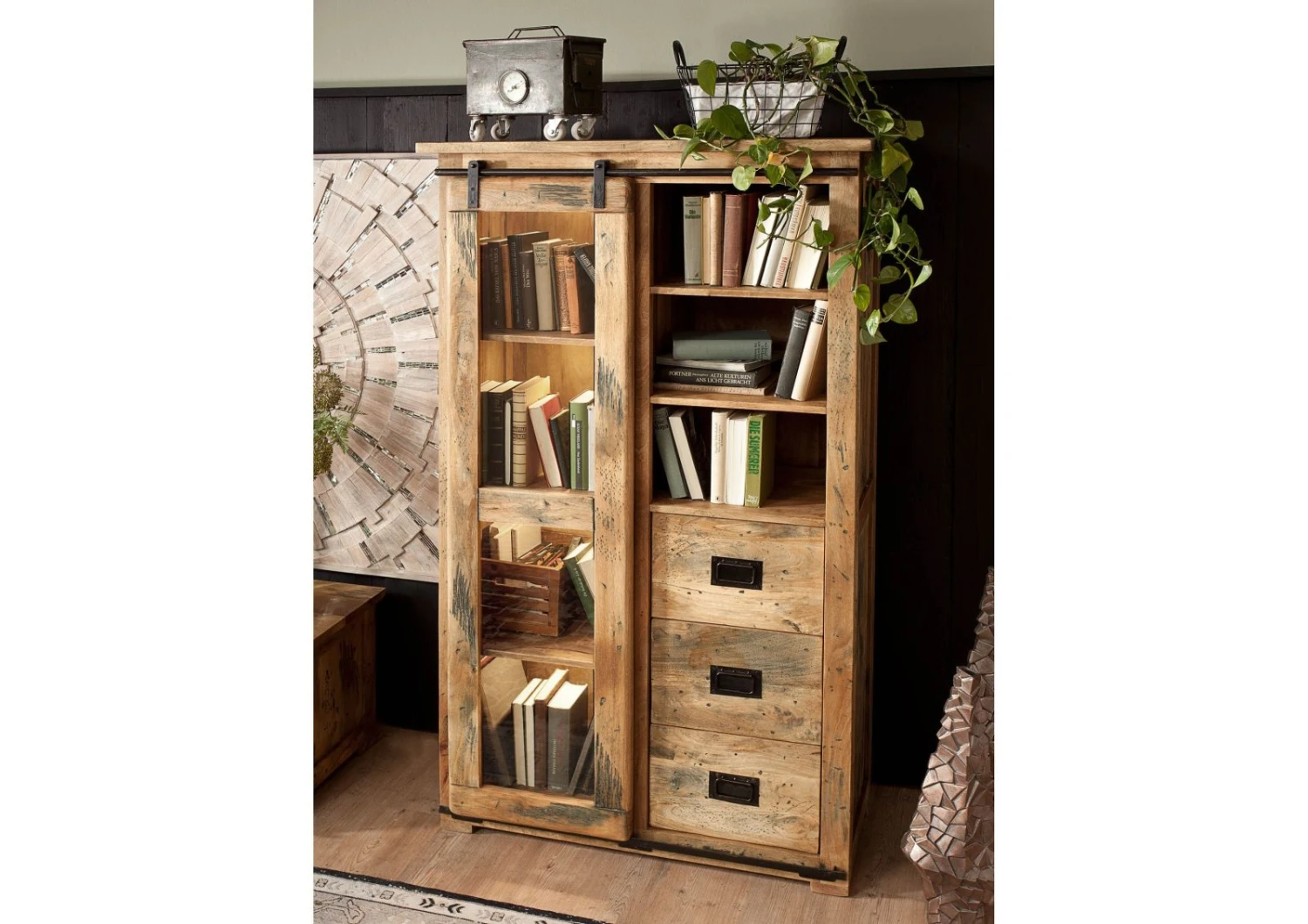 Vitrine 100x45 Manguier Laqué Bois Naturel RAILWAY #126 1 Vitrine 100x45 Manguier Laqué Bois Naturel RAILWAY #126