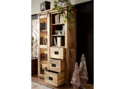 Vitrine 100x45 Manguier Laqué Bois Naturel RAILWAY #126 9 Vitrine 100x45 Manguier Laqué Bois Naturel RAILWAY #126 -Massivmoebel24 09 330 772 0026 04