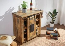 Meuble à Vin 80x40 Manguier Laqué Bois Naturel RAILWAY #140 9 Meuble à Vin 80x40 Manguier Laqué Bois Naturel RAILWAY #140 -Massivmoebel24 09 330 772 0040 03