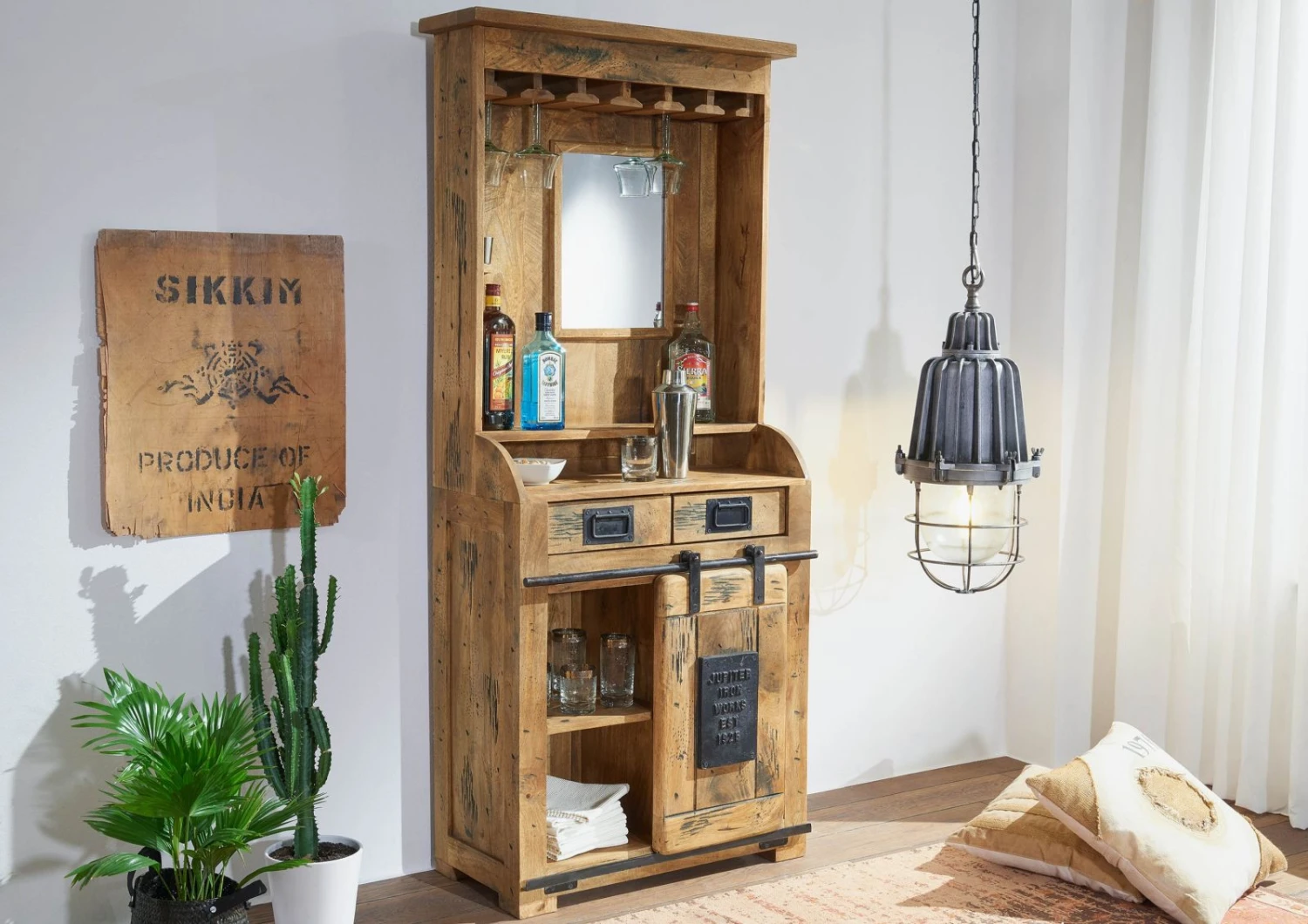 Meuble Bar 75x35 Manguier Laqué Bois Naturel RAILWAY #141 1 Meuble Bar 75x35 Manguier Laqué Bois Naturel RAILWAY #141