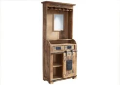 Meuble Bar 75x35 Manguier Laqué Bois Naturel RAILWAY #141 11 Meuble Bar 75x35 Manguier Laqué Bois Naturel RAILWAY #141 -Massivmoebel24 09 330 772 0041 9