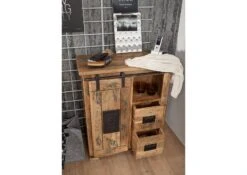 Buffet 75x36 Manguier Laqué Bois Naturel RAILWAY #153 -Massivmoebel24 09 330 772 0053 5