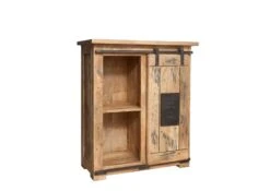 Buffet 75x36 Manguier Laqué Bois Naturel RAILWAY #153 -Massivmoebel24 09 330 772 0053 9