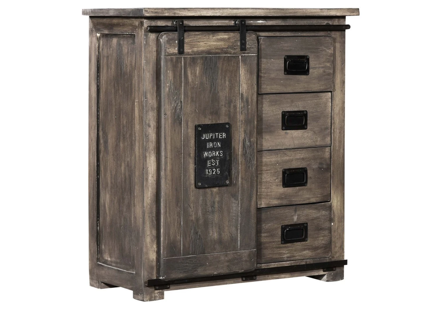 Commode 90x45 Manguier Laqué Gris RAILWAY #203 8 Commode 90x45 Manguier Laqué Gris RAILWAY #203 – Image 8