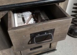 Commode 80x45 Manguier Laqué Gris RAILWAY #210 -Massivmoebel24 09 330 772 1010 4