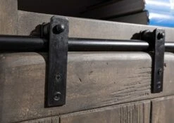 Commode 80x45 Manguier Laqué Gris RAILWAY #210 -Massivmoebel24 09 330 772 1010 5