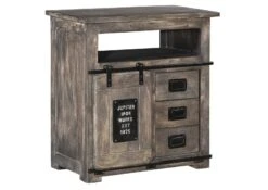 Commode 80x45 Manguier Laqué Gris RAILWAY #210 -Massivmoebel24 09 330 772 1010 9