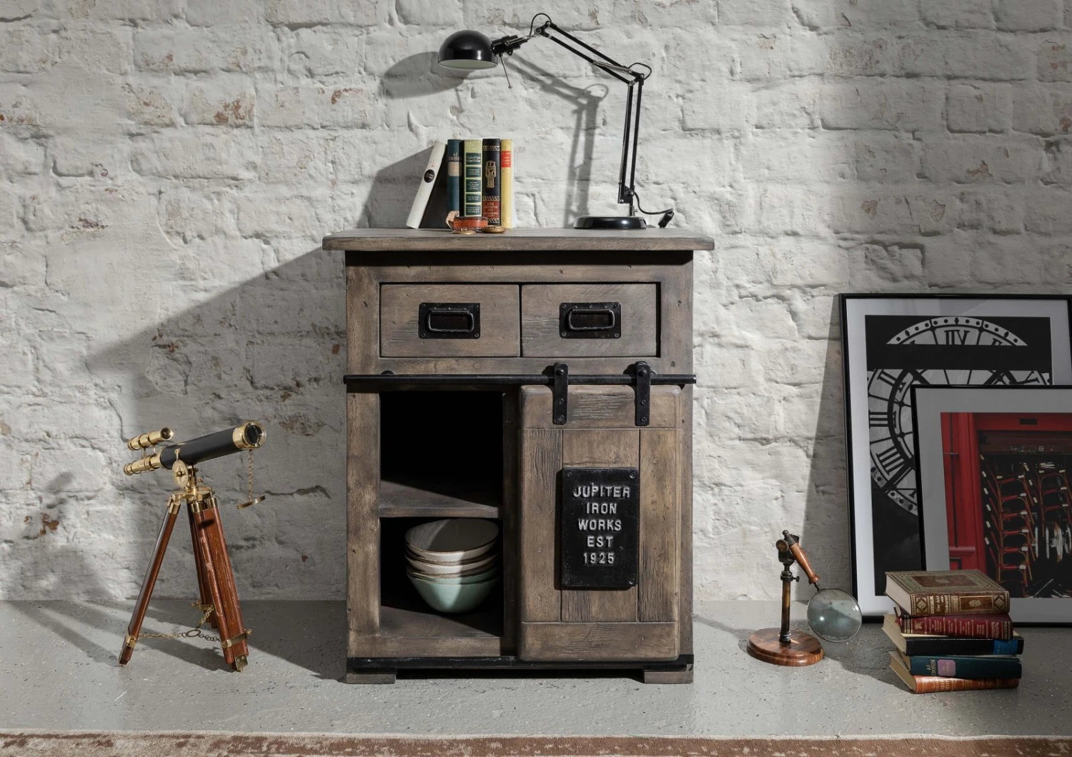 Commode 70x45 Manguier Laqué Gris RAILWAY #211 3 Commode 70x45 Manguier Laqué Gris RAILWAY #211 – Image 3