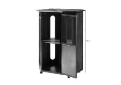 Vitrine 76x60 Manguier Laqué Gris RAILWAY #230 -Massivmoebel24 09 330 772 1026 08