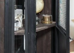 Vitrine 76x60 Manguier Laqué Gris RAILWAY #230 -Massivmoebel24 09 330 772 1026 5