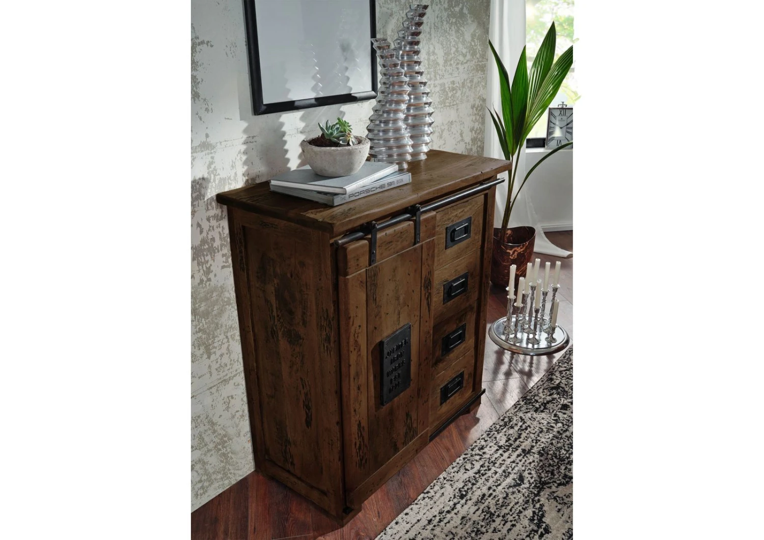 Commode En Bois De Manguier Huilé RAILWAY #403 2 Commode En Bois De Manguier Huilé RAILWAY #403 – Image 2