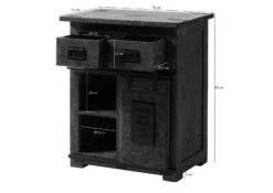 Commode 70x45 Manguier Laqué Gris RAILWAY #211 14 Commode 70x45 Manguier Laqué Gris RAILWAY #211 -Massivmoebel24 09 330 772 3011 08