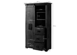 Armoire 100x45 Manguier Laqué Blanchi RAILWAY #314 -Massivmoebel24 09 330 772 3013 08 1