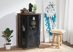 Vitrine En Bois De Manguier Huilé RAILWAY #430