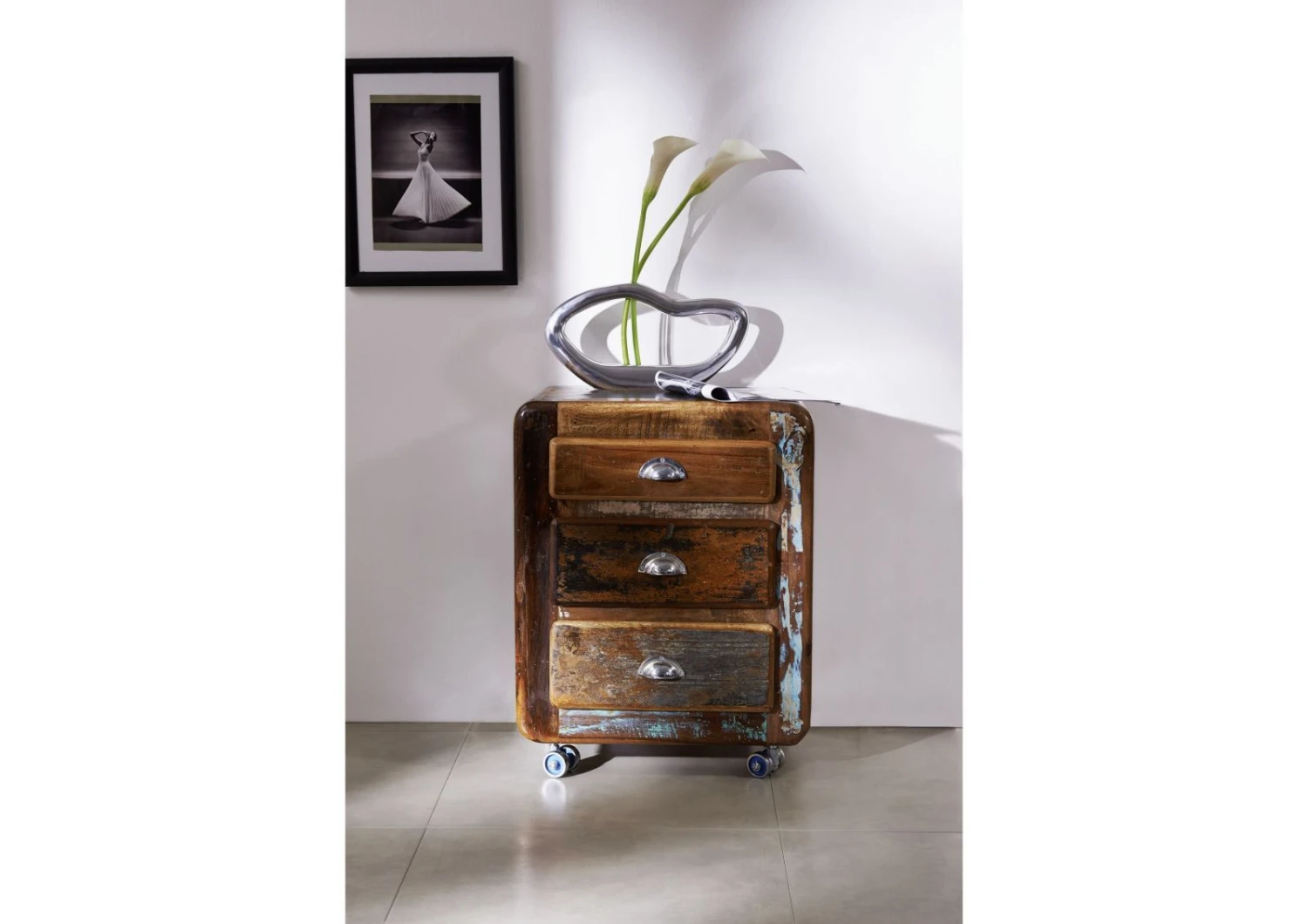 Meuble D'appoint 55x38 Bois De Récupération Laqué Multicolore FREEZY #35 2 Meuble D'appoint 55x38 Bois De Récupération Laqué Multicolore FREEZY #35 – Image 2