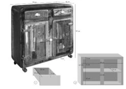 Buffet 90x40 Bois De Récupération Laqué Multicolore FREEZY #37 -Massivmoebel24 09 330 803 1027 08