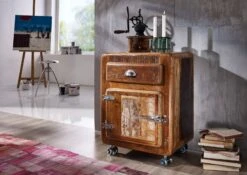 Meuble D'appoint 55x38 Bois De Récupération Laqué Multicolore FREEZY #143