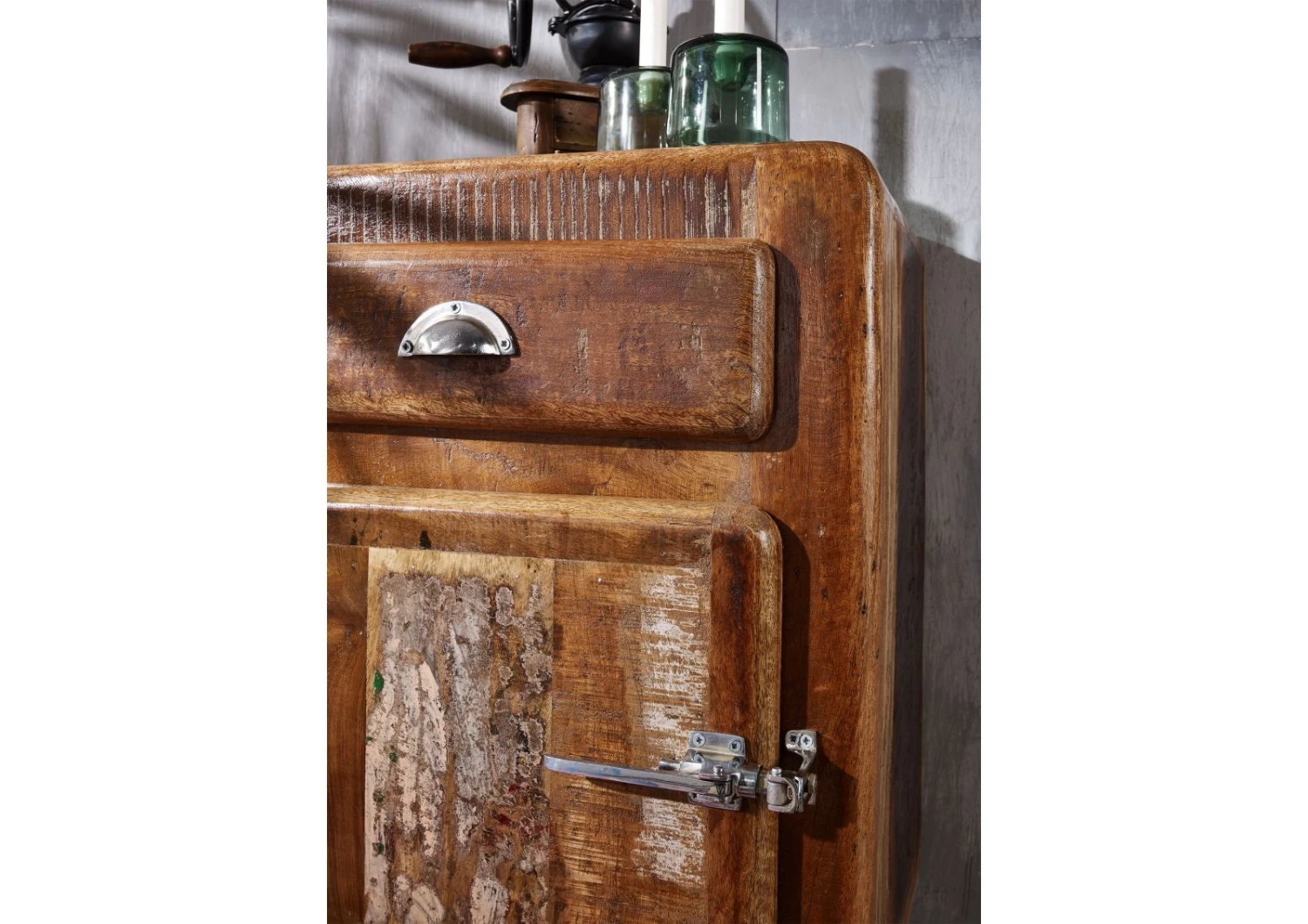 Meuble D'appoint 55x38 Bois De Récupération Laqué Multicolore FREEZY #143 3 Meuble D'appoint 55x38 Bois De Récupération Laqué Multicolore FREEZY #143 – Image 3