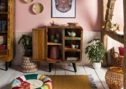 Petite Commode 70x44 Bois De Récupération Laqué Multicolore SIXTIES #103 -Massivmoebel24 09 330 815 0003 4