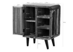 Petite Commode 70x44 Bois De Récupération Laqué Multicolore SIXTIES #103 -Massivmoebel24 09 330 815 0003 8