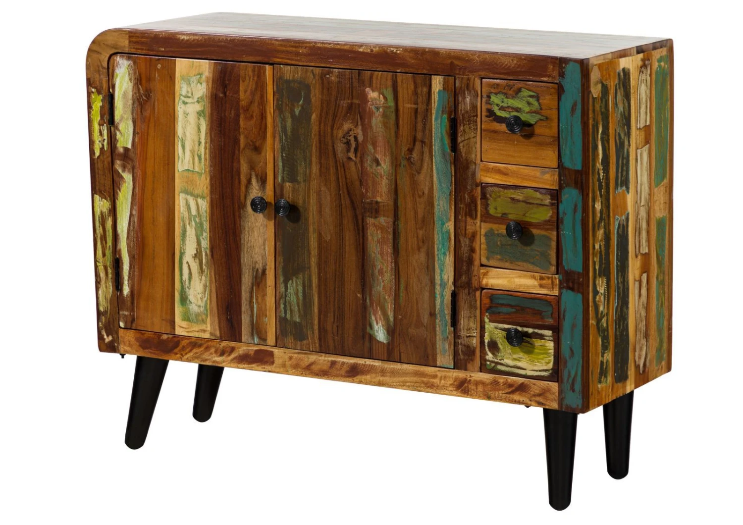 Commode 110x40 Bois De Récupération Laqué Multicolore SIXTIES #112 9 Commode 110x40 Bois De Récupération Laqué Multicolore SIXTIES #112 – Image 9
