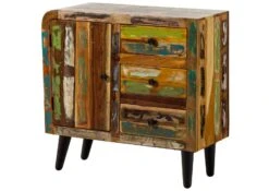 Commode 90x40 Bois De Récupération Laqué Multicolore SIXTIES #114 17 Commode 90x40 Bois De Récupération Laqué Multicolore SIXTIES #114 -Massivmoebel24 09 330 815 0014 9